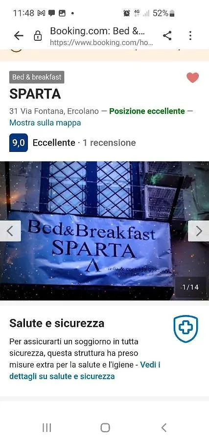 לינה וארוחת בוקר ארקולאנו Sparta